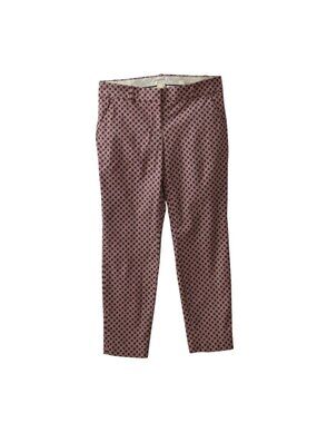 J Crew Cafe Capri Polka Dot Pants Size 2 Cotton Blend Slim Fit Red Blue